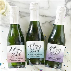 Watercolor Personalized Wedding Mini Champagne Labels - 31332