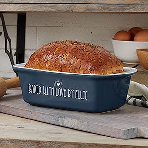 Made With Love Personalized Loaf Pan - Navy - 31337N-L