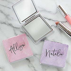 Pastel Watercolor Name Personalized Compact Mirror - 31347