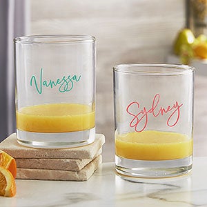 Trendy Script Name Personalized 14oz Short Drinking Glass - 31395-S