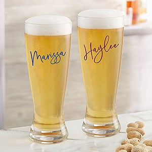 Trendy Script Name Personalized Printed 20oz Pilsner Glass - 31396-P