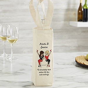 Best Friends philoSophies® Personalized Wine Tote Bag - 31448
