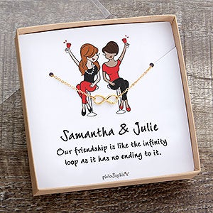 Best Friends philoSophies Gold Infinity Necklace with Personalized Card - 31449-GI