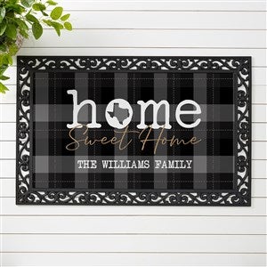Home Sweet Home Buffalo Plaid Doormat / Rustic Red Black Welcome