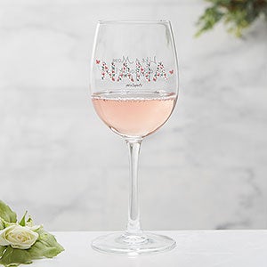 Floral Mom philoSophies Personalized White Wine Glass - 31471-W