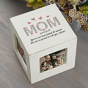 Floral Mom philoSophies Personalized Photo Cube - White - 31477-W
