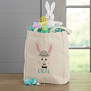 Build Your Own Boy Bunny Personalized Easter 14x10 Canvas Tote Bag - 31520-S