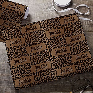 Leopard Print Personalized Wrapping Paper Roll - 6ft Roll - 31559