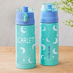 Moon  Stars Personalized 13oz Reduce Frostee Water Bottle - Aqua - 31580-A