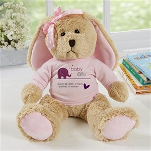 New Arrival Personalized Baby Tan Plush Bunny-Pink - 31596-P