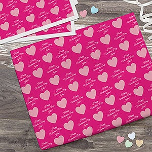 Icon Step & Repeat Personalized Valentines Day Wrapping Paper Sheets - 31610-S