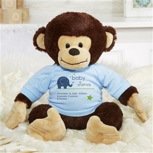 New Arrival Personalized Baby Plush Monkey- Blue - 31627-B