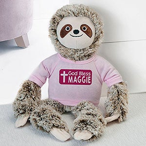 God Bless Personalized Plush Sloth- Pink - 31642-P
