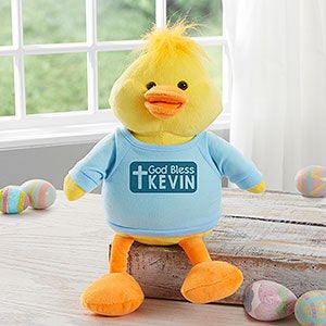 God Bless Personalized Plush Duck- Blue - 31643-B