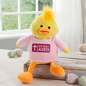 God Bless Personalized Plush Duck- Pink - 31643-P