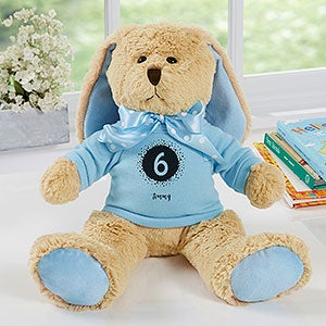 Its Your Birthday Personalized Birthday Tan/Blue Plush Bunny - 31671-B