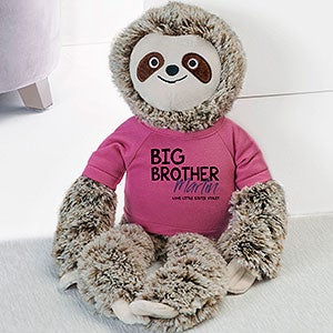 Big Brother Personalized Plush Sloth- Raspberry - 31693-RS