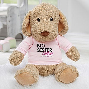 Big Sister Personalized Plush Dog - Pink - 31698-P