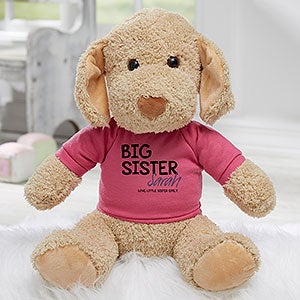 Big Sister Personalized Plush Dog - Raspberry - 31698-RS