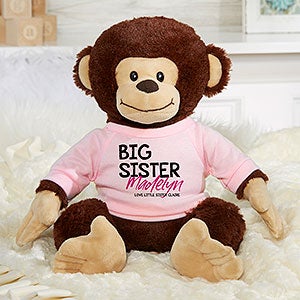 Big Sister Personalized Plush Monkey- Pink - 31699-P