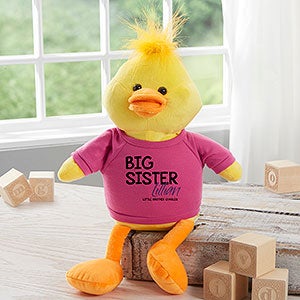 Personalized Plush Duck - Big Sister - Raspberry - 31701-RS