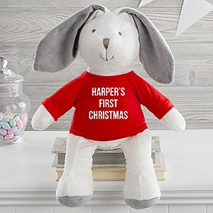 First Christmas Personalized White Plush Bunny - 31733-W