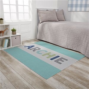 Boys Colorful Name Personalized 4’ x 5’ Kids Room Area Rug - 31736-M