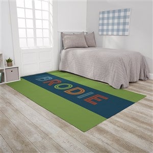 Boys Colorful Name Personalized 5’ x 8’ Kids Room Area Rug - 31736-O