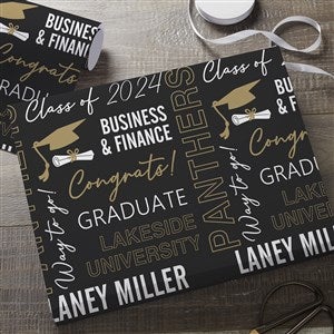 All About The Grad Personalized Wrapping Paper Roll - 6ft Roll - 31791
