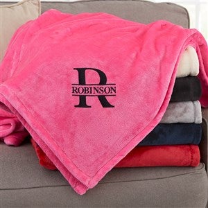 Lavish Last Name Embroidered 60x80 Pink Fleece Blanket - 31804-LP