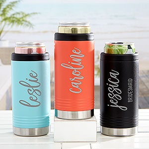 Scripty Style Personalized Stainless Insulated Can Holder