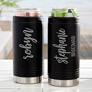 Scripty Style Stainless Insulated Skinny Can Holder Black - 31890-B