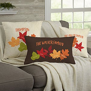 Fall Family Trees Personalized 18x18 Throw Pillow