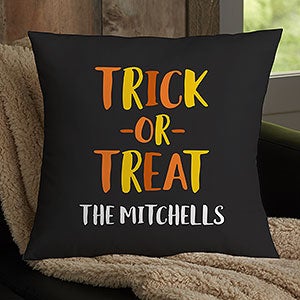 Candy Corn Phrases Personalized Halloween 18x18 Velvet Throw Pillow - 31898-LV