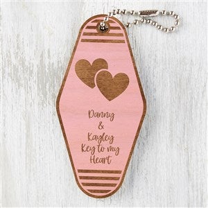 Choose Your Icon Personalized Wood Motel Keychain- Pink Stain - 31917-P