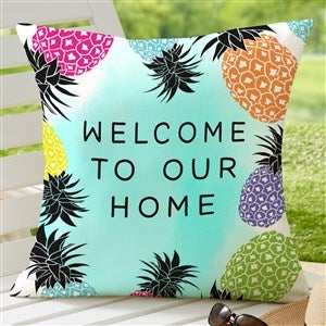 Pineapple Party Personalized Outdoor Throw Pillow - 20”x20” - 31930-L