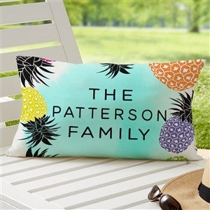Pineapple Party Personalized Lumbar Outdoor Throw Pillow - 12x22 - 31930-LB