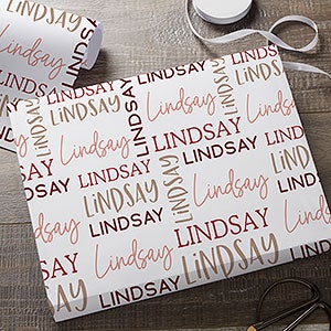 Collage Name Personalized Wrapping Paper Roll - 6ft Roll - 31932