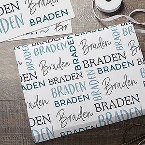 Repeating Name Personalized Wrapping Paper Sheets - 31932-S