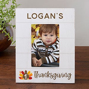 Babys First Thanksgiving Personalized Shiplap Frame 4x6 Vertical - 31941-4x6V