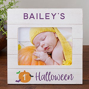 Babys First Halloween Personalized Shiplap Frame - 5x7 Horizontal - 31942-5x7H