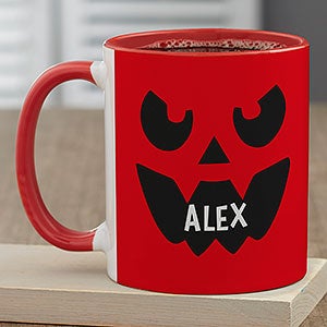 Jack-o-Lantern Personalized Coffee Mug 11 oz.- Red - 31955-R