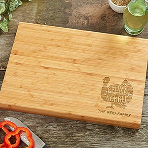 Gather  Gobble Personalized Bamboo Cutting Board- 10x14 - 31959