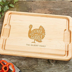Gather  Gobble Personalized Hardwood Cutting Board- 12x17 - 31960