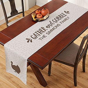 Gather & Gobble Personalized Table Runner- 16 x 60 - 31965-S