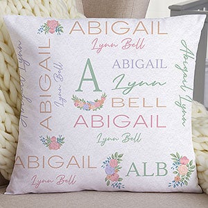 Blooming Baby Girl Personalized 18 Throw Pillow - 31968-L