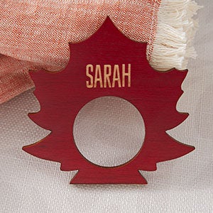 Gather  Gobble Personalized Wooden Napkin Ring-Red - 31969-R