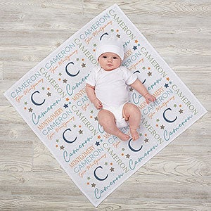 Star Struck Baby Boy Personalized Nursery Area Rug - 2.5x4