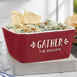 Gather & Gobble Personalized Small Square Baking Dish- Red - 31979R-C