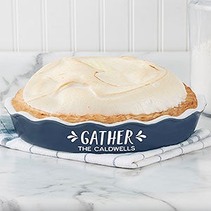 Gather  Gobble Personalized Classic Ceramic Pie Dish- Navy - 31980N-C